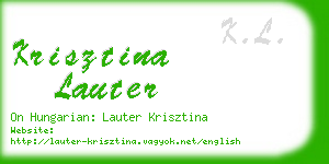 krisztina lauter business card